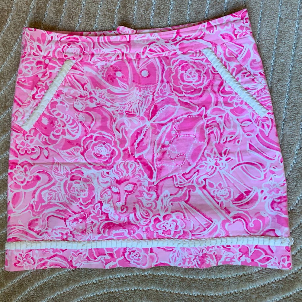 Vintage Lily Pulitzer pink and white skirt